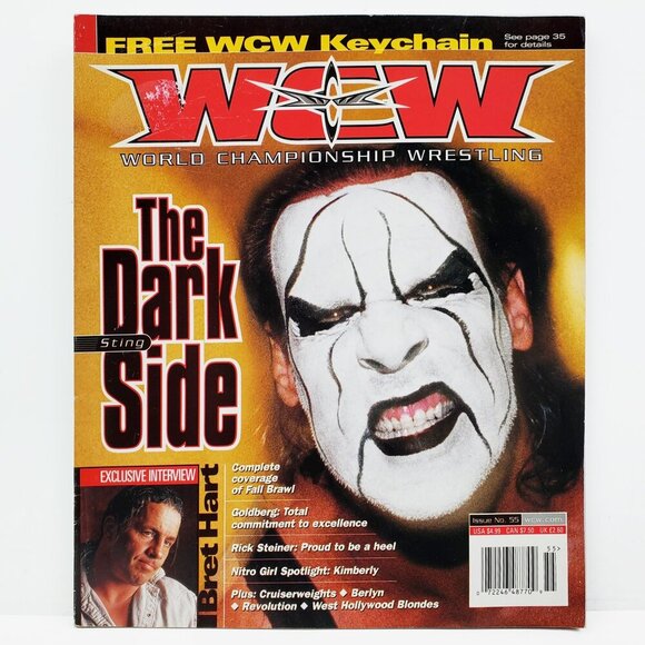 WCW Wrestling Magazine VTG 1999 Sting Bret Hitman Hart Goldberg Fall Brawl 90s - Picture 1 of 10